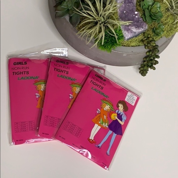 ladona Other - New 3 packs nwt girls non-run  pink tights 12-14 kids